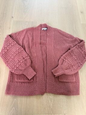 Madewell Bobble Cardigan sweater in dusty rose pink, size small